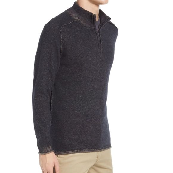 The Normal Brand Navy Jimmy Quarter Zip Sweater - Picture 5 of 14